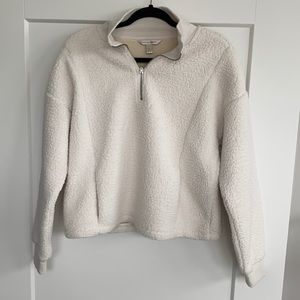 Banana Republic Sherpa Fleece Half Zip Sweatshirt